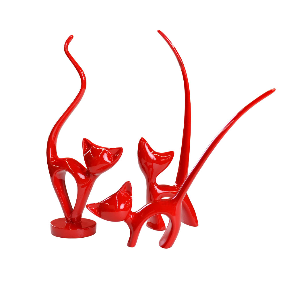 Deco Pisici Roșu (3 piese)
