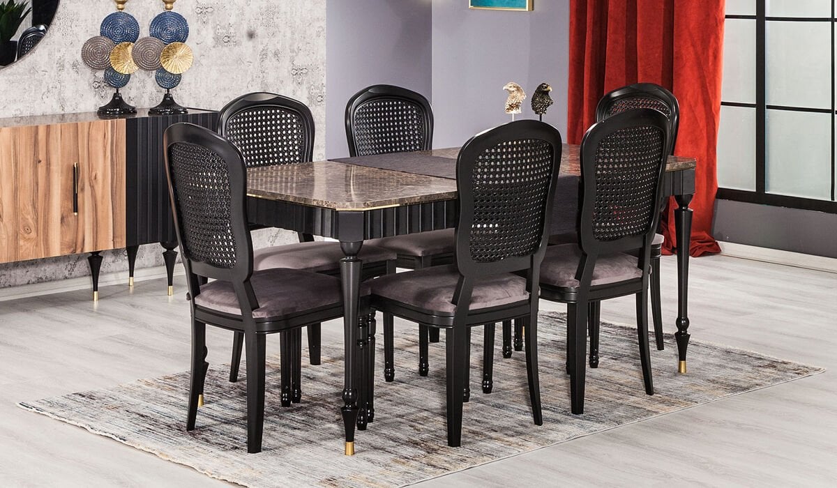Set de masă Modalife Urla + 6 scaune