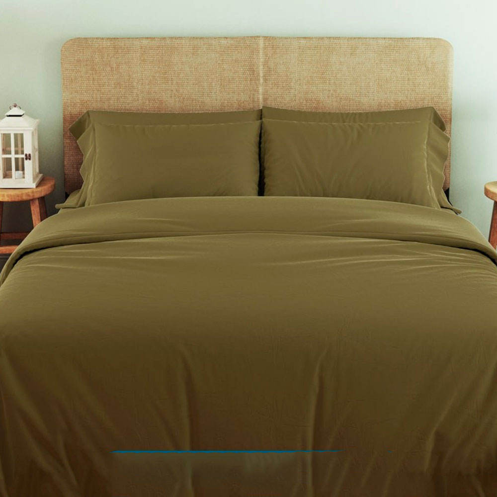Lenjerie de pat Relaxe Soft Dreams Khaki (2 persoane Euro)