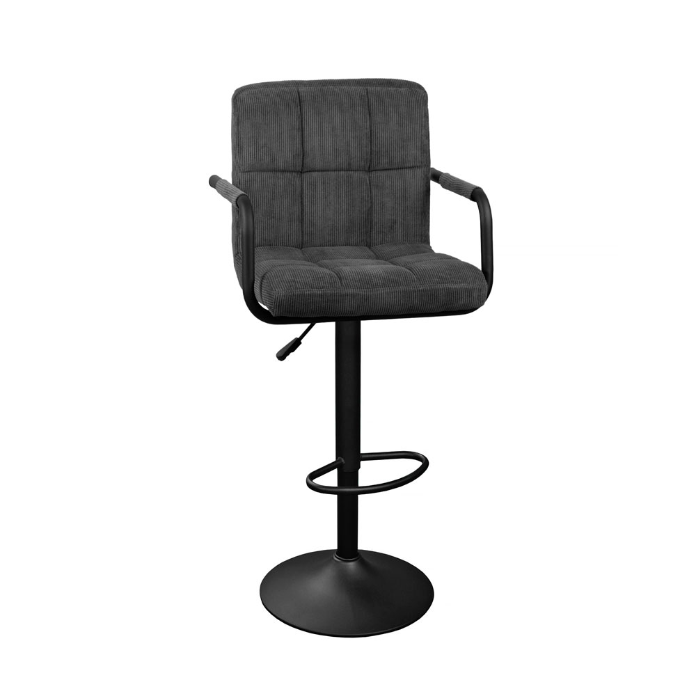 Scaun bar Decoprim SB-042 Velvet Gri Închis/Negru