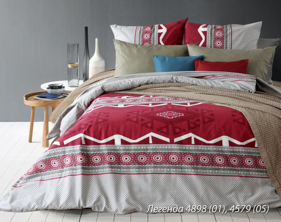 Lenjerie de pat Blakit Premium Legenda (2 persoane Euro)